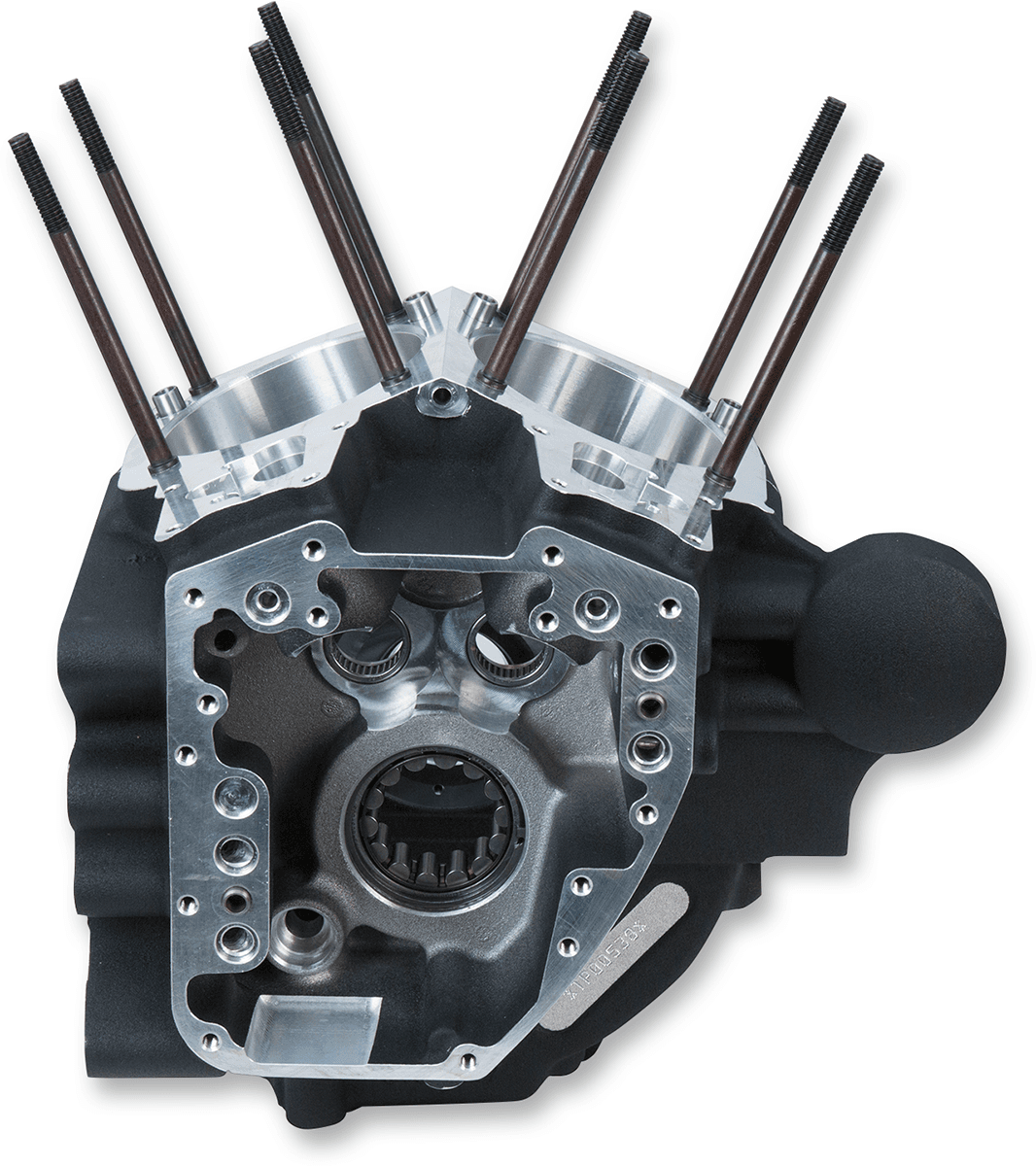 S&S CYCLE 0920-0157 Crankcase - 4.125" Bore w/Stock Bolt Pattern - Wrinkle Black - Dyna