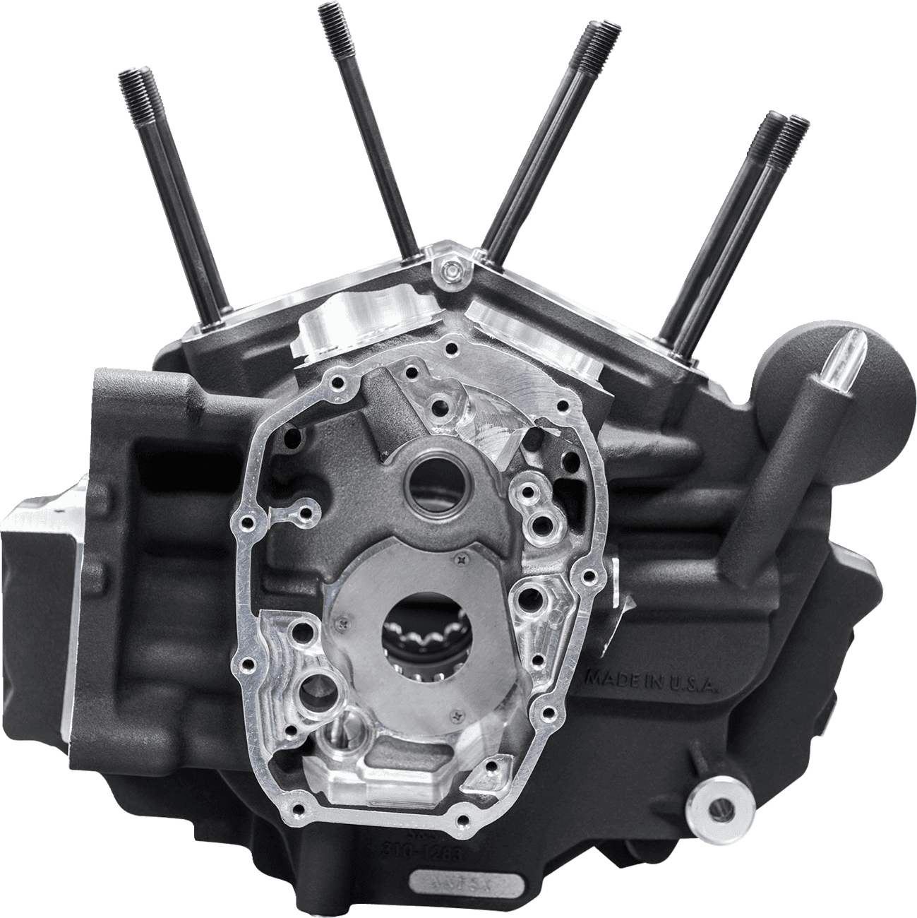 S&S CYCLE 0920-0242 Crankcase - MK-Series "B" - Black - M8 Softail
