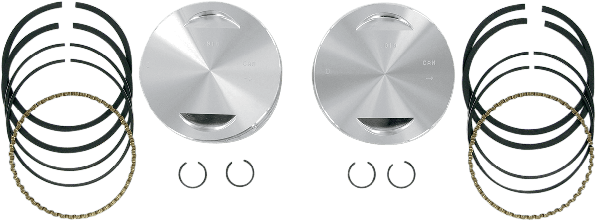 S&S CYCLE 92-1411 Piston Kit - For 113" Super Sidewinder® - 4.000" - +0.010"