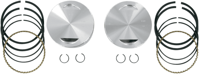S&S CYCLE 92-1411 Piston Kit - For 113" Super Sidewinder® - 4.000" - +0.010"