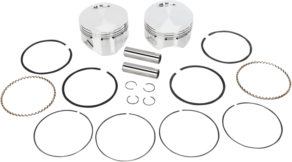 S&S CYCLE 92-1412 Piston Kit - For 113" Super Sidewinder® - 4.000" - +0.020"