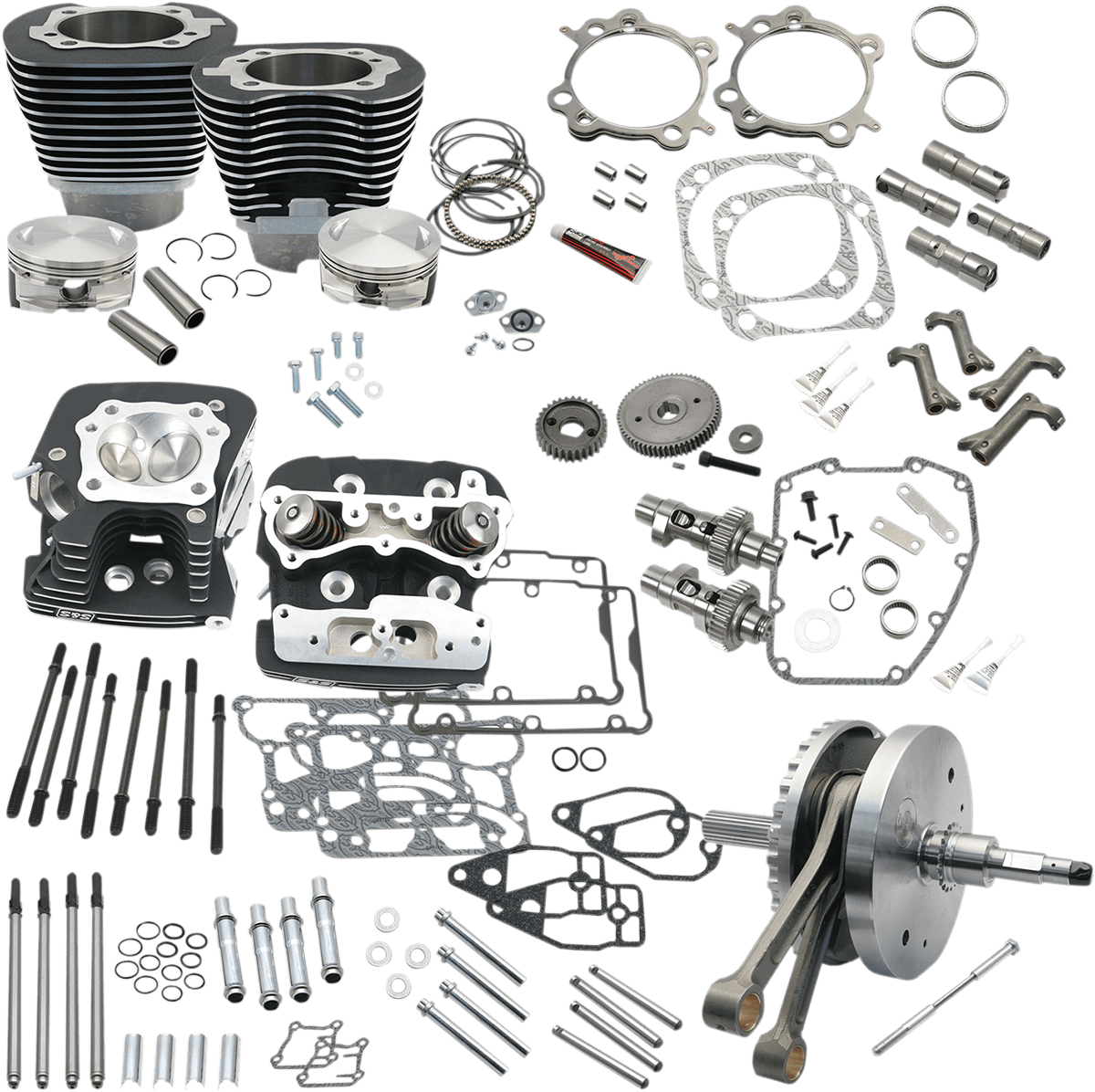 S&S CYCLE 0922-0124 124" Hot Set Up® - Big Bore/Stroker - Wrinkle Black - 96B/103B/110B Twin Cam