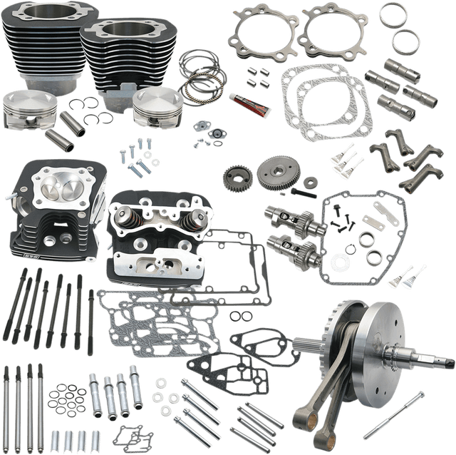 S&S CYCLE 0922-0124 124" Hot Set Up® - Big Bore/Stroker - Wrinkle Black - 96B/103B/110B Twin Cam