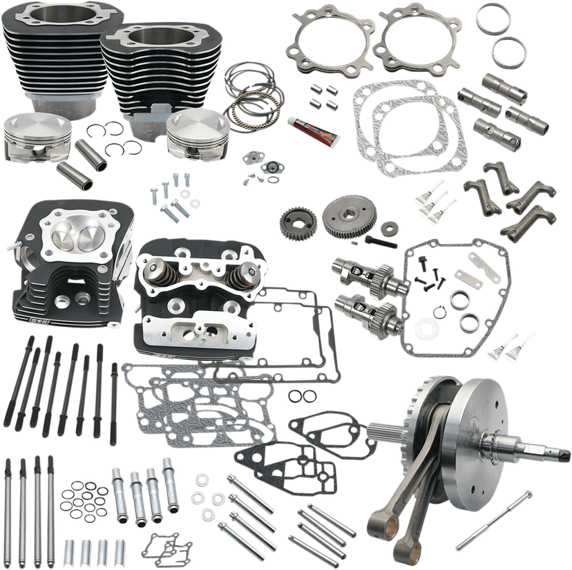 S&S CYCLE 0922-0124 124" Hot Set Up® - Big Bore/Stroker - Wrinkle Black - 96B/103B/110B Twin Cam