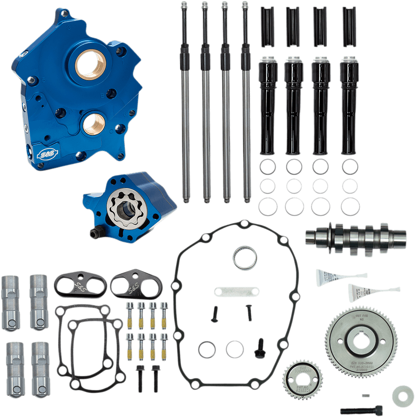 S&S CYCLE 0925-1307 Cam Chest Kit with Plate - Gear Drive - Water Cooled - 465 Cam - Black Pushrods - M8
