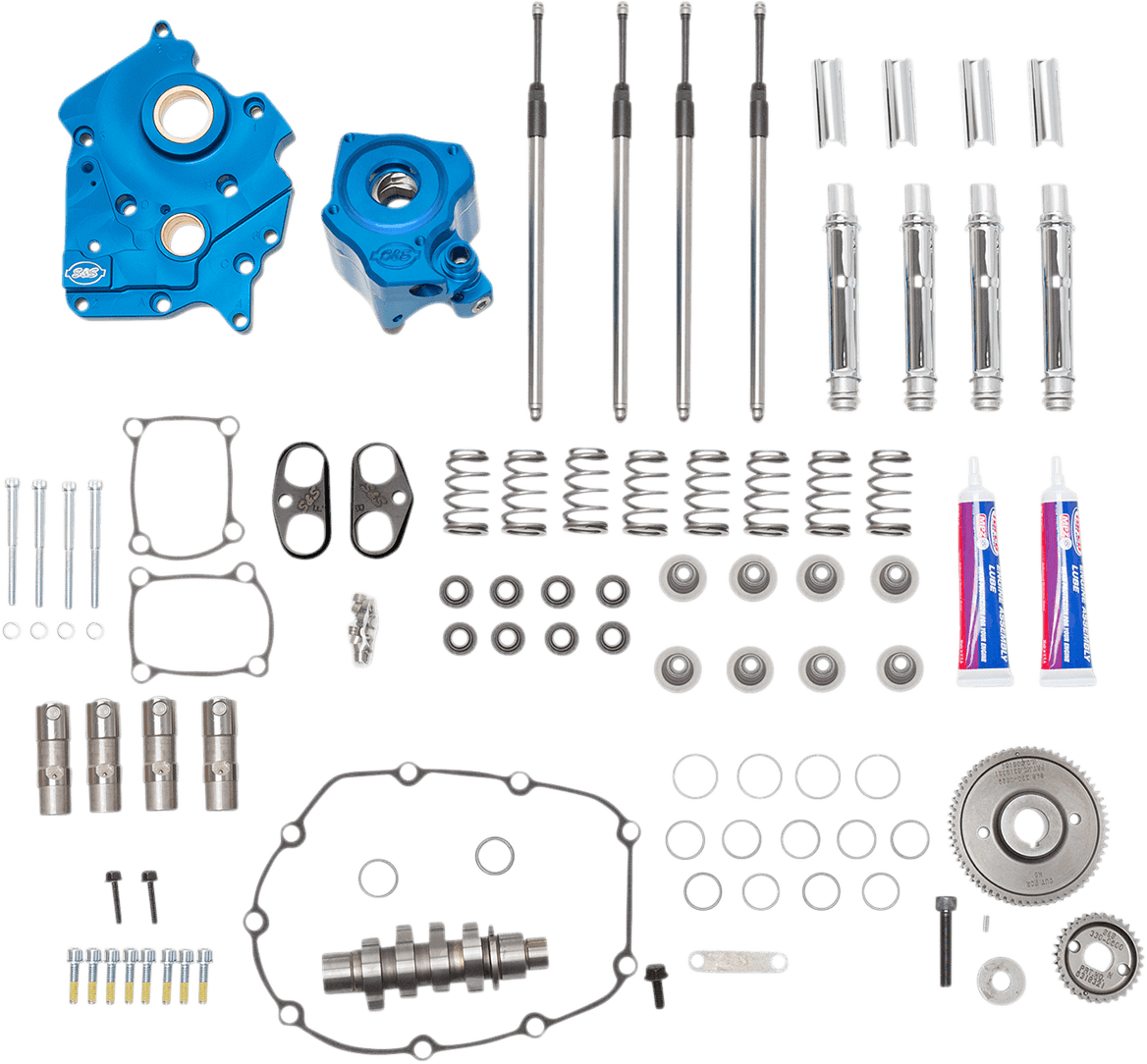 S&S CYCLE 0925-1317 Cam Chest Kit with Plate - Gear Drive - Oil Cooled - 550 Cam - Chrome Pushrods - M8