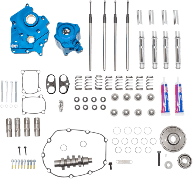 S&S CYCLE 0925-1317 Cam Chest Kit with Plate - Gear Drive - Oil Cooled - 550 Cam - Chrome Pushrods - M8