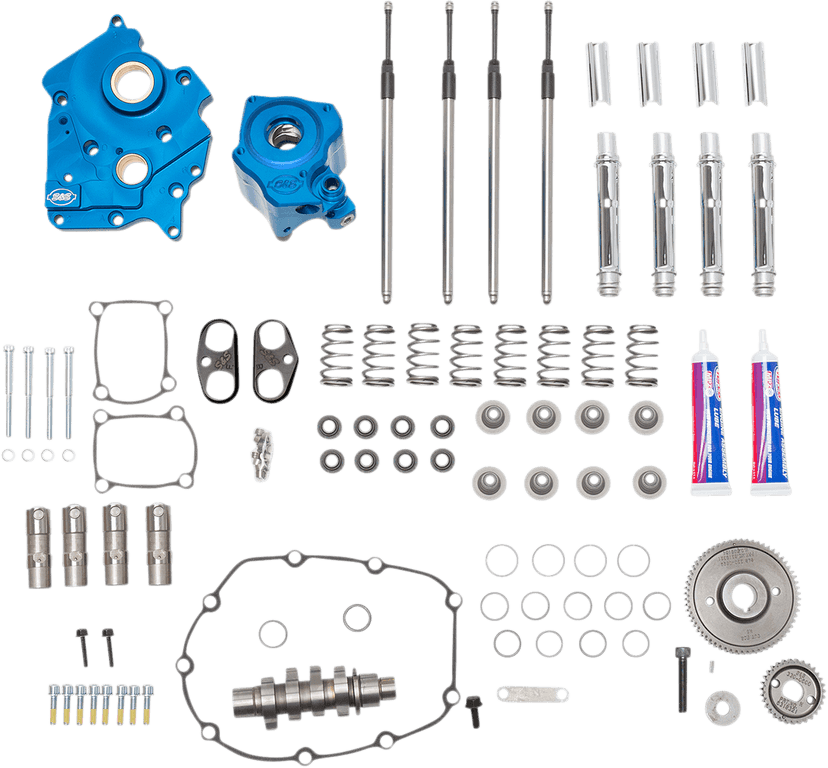 S&S CYCLE 0925-1317 Cam Chest Kit with Plate - Gear Drive - Oil Cooled - 550 Cam - Chrome Pushrods - M8