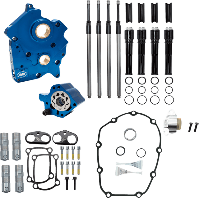 S&S CYCLE 0925-1574 Cam Chest Kit without Cams - Chain Drive - Water Cooled - Black Pushrods - M8