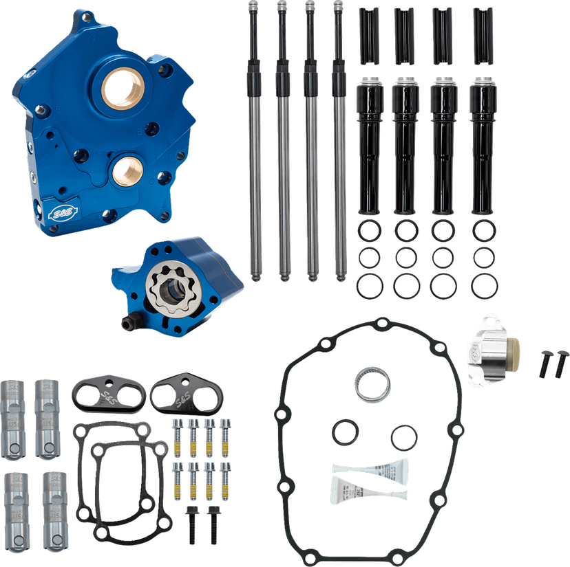 S&S CYCLE 0925-1574 Cam Chest Kit without Cams - Chain Drive - Water Cooled - Black Pushrods - M8