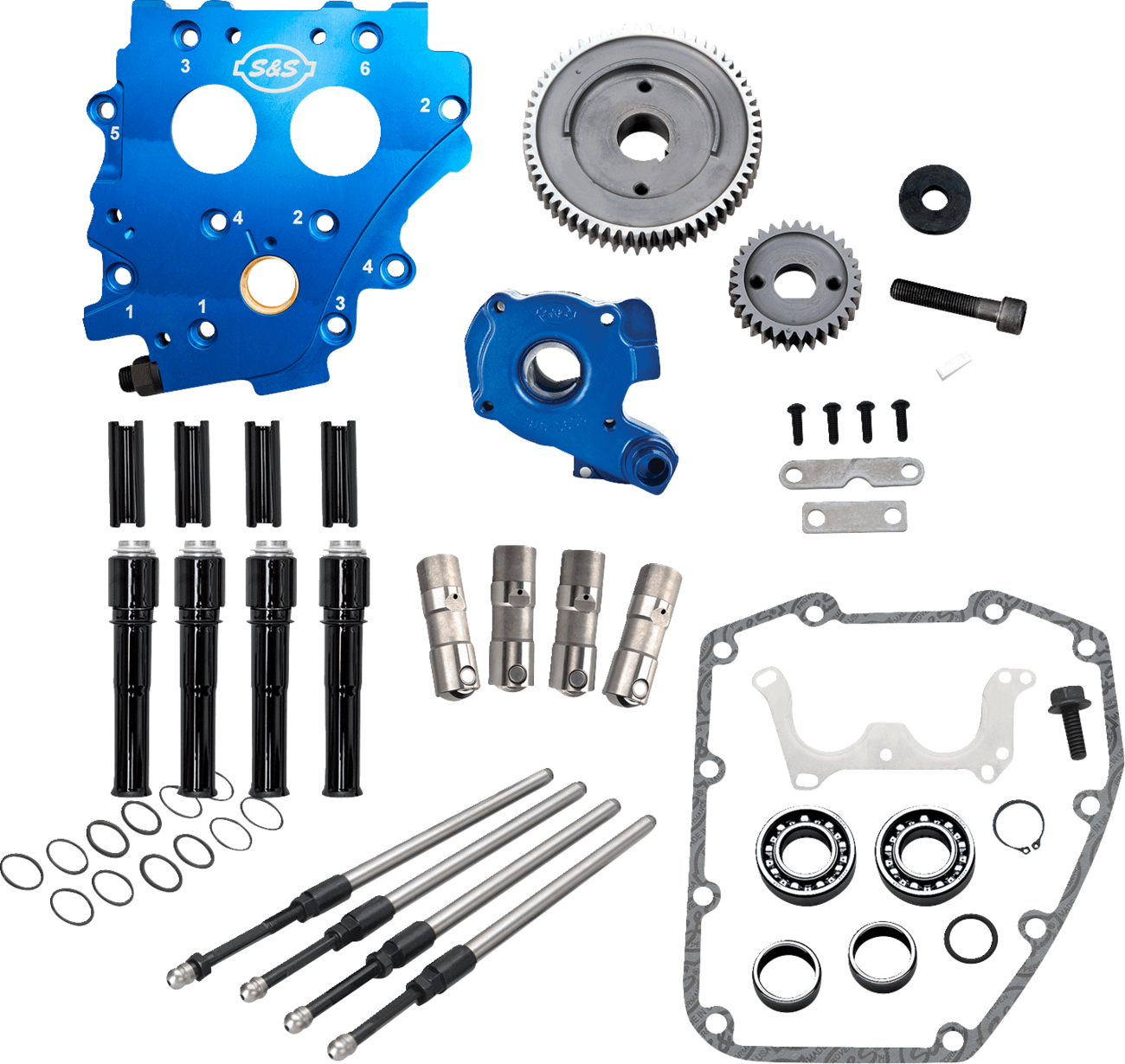 S&S CYCLE 0925-1576 Cam Chest Kit without Cams - Gear Drive - Oil Cooled - Black Pushrods - Twin Cam