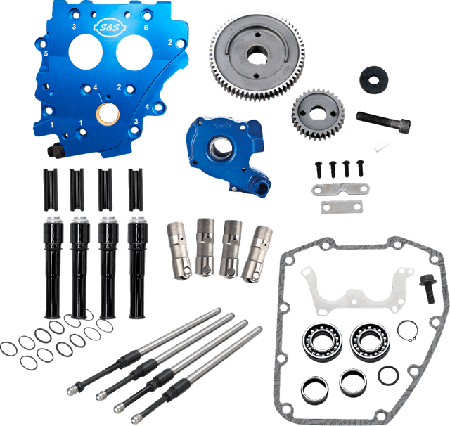 S&S CYCLE 0925-1576 Cam Chest Kit without Cams - Gear Drive - Oil Cooled - Black Pushrods - Twin Cam