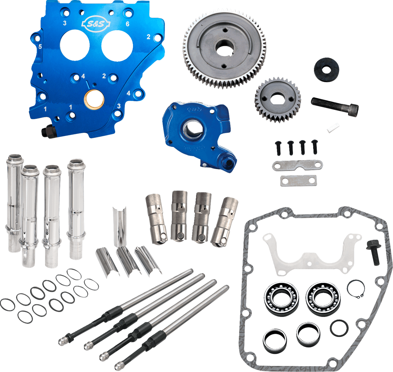 S&S CYCLE 0925-1577 Cam Chest Kit without Cams - Gear Drive - Oil Cooled - Chrome Pushrods - Twin Cam
