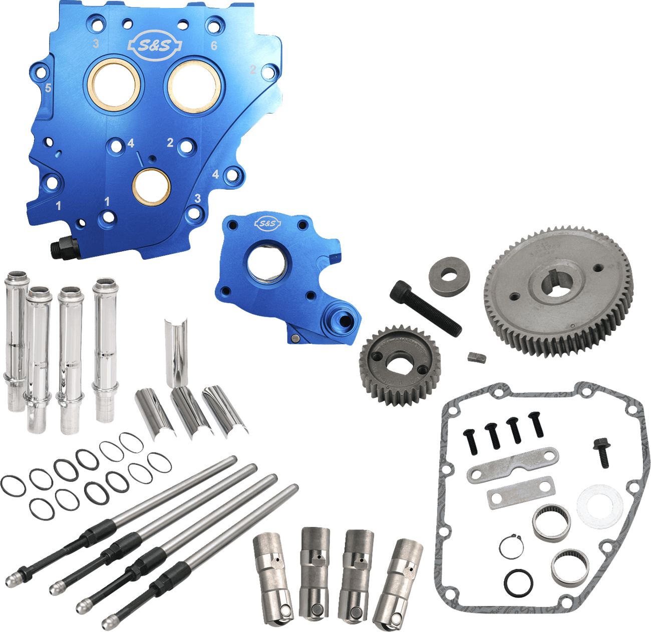 S&S CYCLE 0925-1579 Cam Chest Kit without Cams - Gear Drive - Oil Cooled - Chrome Pushrods - Twin Cam