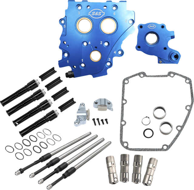 S&S CYCLE 0925-1582 Cam Chest Kit without Cams - Chain Drive - Black Pushrods - Twin Cam