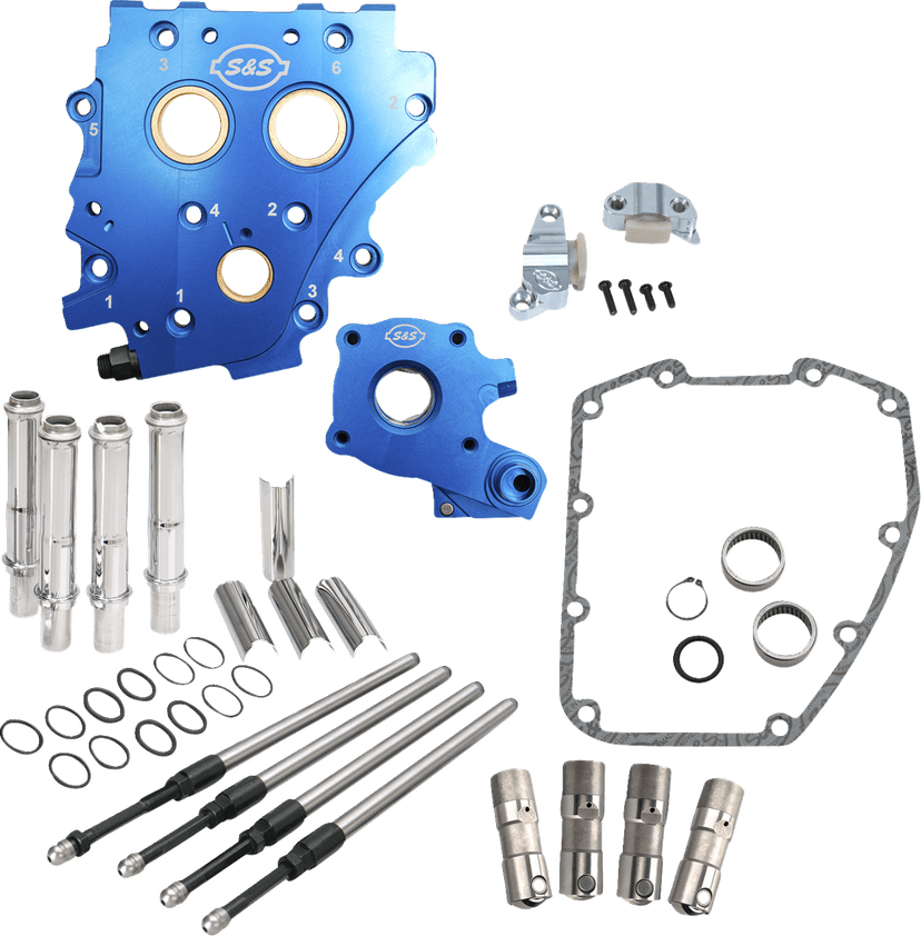 S&S CYCLE 0925-1583 Cam Chest Kit without Cams - Chain Drive - Chrome Pushrods - Twin Cam