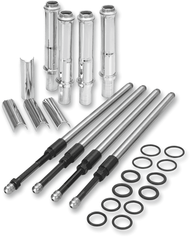 S&S CYCLE 0928-0023 Quickee Pushrod Kit with Chrome Covers - Twin Cam