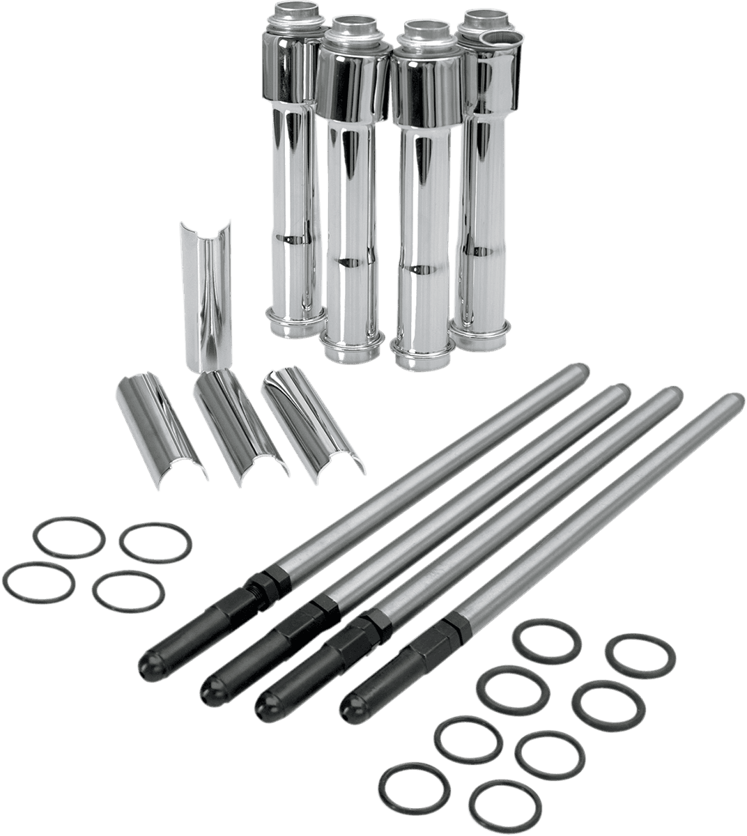 S&S CYCLE 0928-0037 Adjustable Pushrod Kit - Chrome Covers - XL '91-'22
