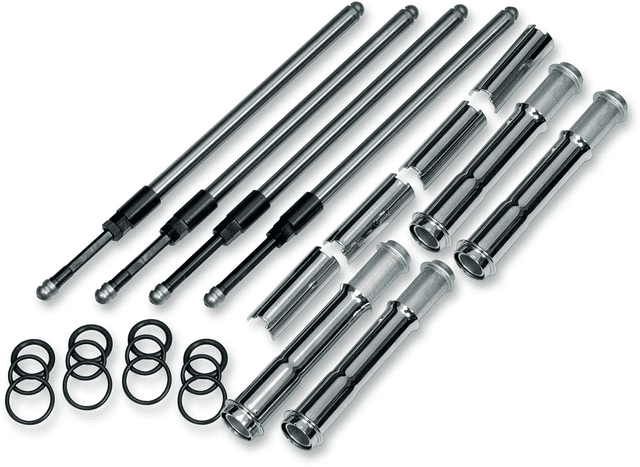 S&S CYCLE 0928-0088 Quickee Pushrod Kit with Chrome Covers - M8