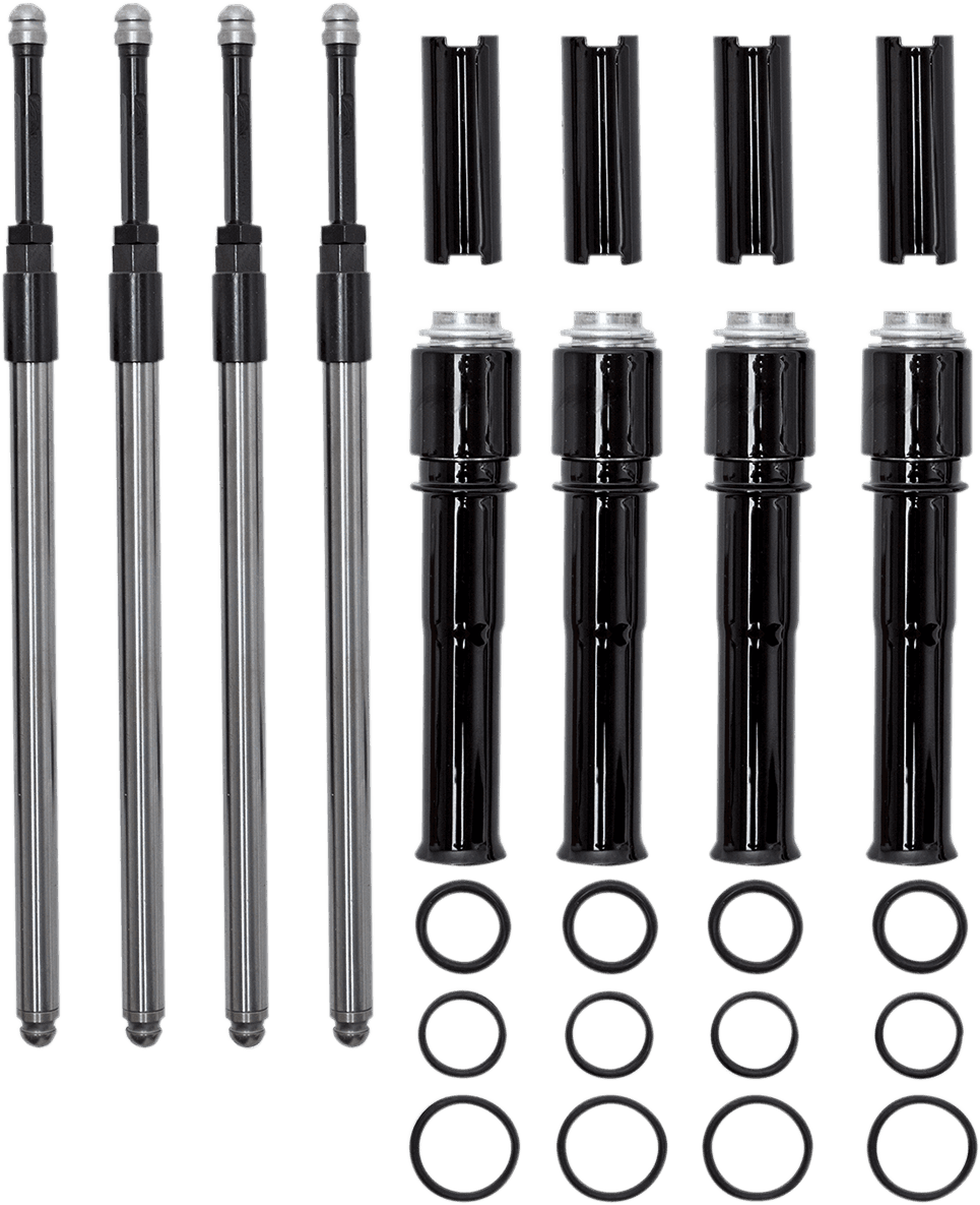 S&S CYCLE 0928-0096 Quickee Pushrod Kit with Gloss Black Covers - M8