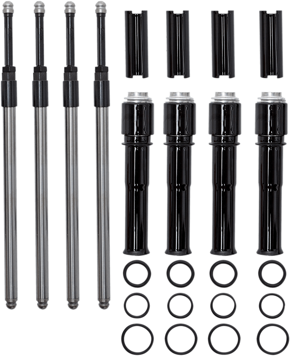 S&S CYCLE 0928-0096 Quickee Pushrod Kit with Gloss Black Covers - M8