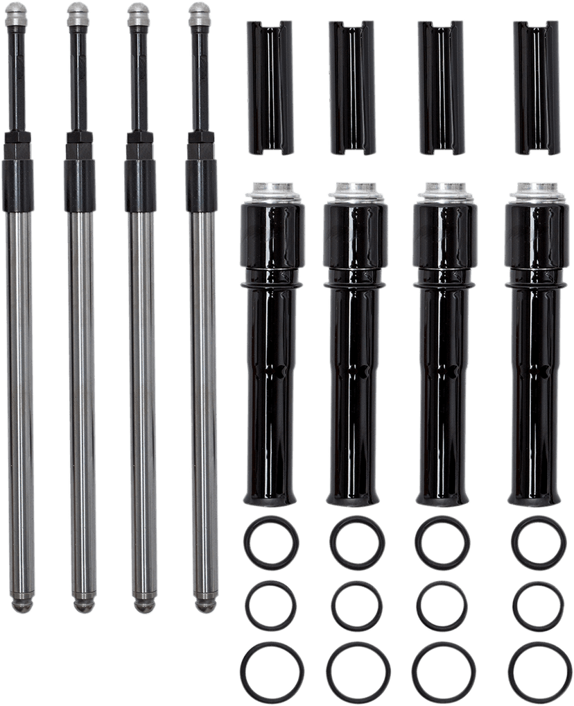 S&S CYCLE 0928-0097 Quickee Pushrods Kit with Gloss Black Covers - Twin Cam