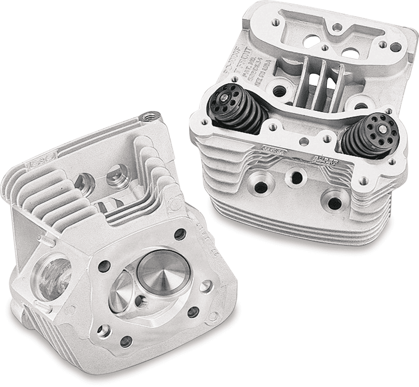 S&S CYCLE 0930-0007 Cylinder Head Kit - Super Stock™ - Natural - Evolution Big Twin '88-'99