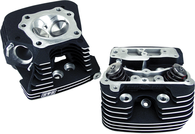 S&S CYCLE 0930-0008 Cylinder Head Kit - Super Stock™ - Black - Evolution Big Twin '88-'99