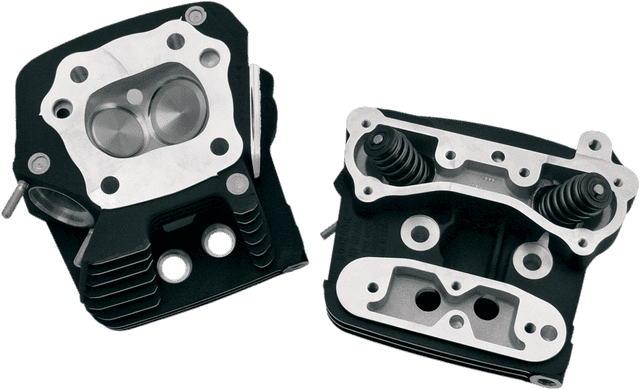 S&S CYCLE 0930-0061 Performance Replacement Head - Low Compression (82 cc) - Wrinkle Black - Evolution Big Twin