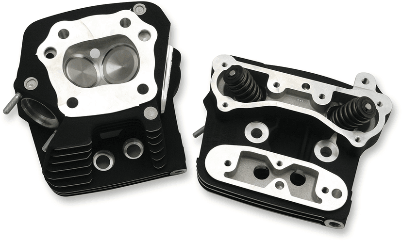 S&S CYCLE 0930-0141 Performance Replacement Head - High Compression (76 cc) - Wrinkle Black - Evolution Big Twin