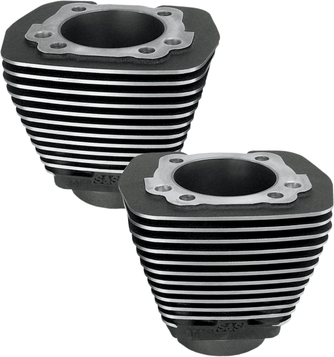 S&S CYCLE 0931-0260 Cylinder - 3.500" - Wrinkle Black with Highlighted Fins - Evolution Big Twin