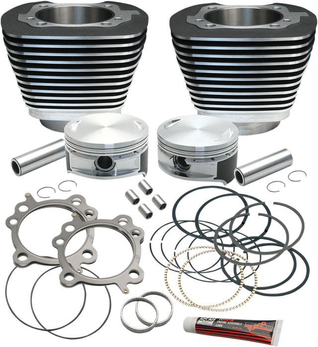 S&S CYCLE 0931-0430 Cylinder & Piston Replacement for S&S 106" Stroker Kit - Black