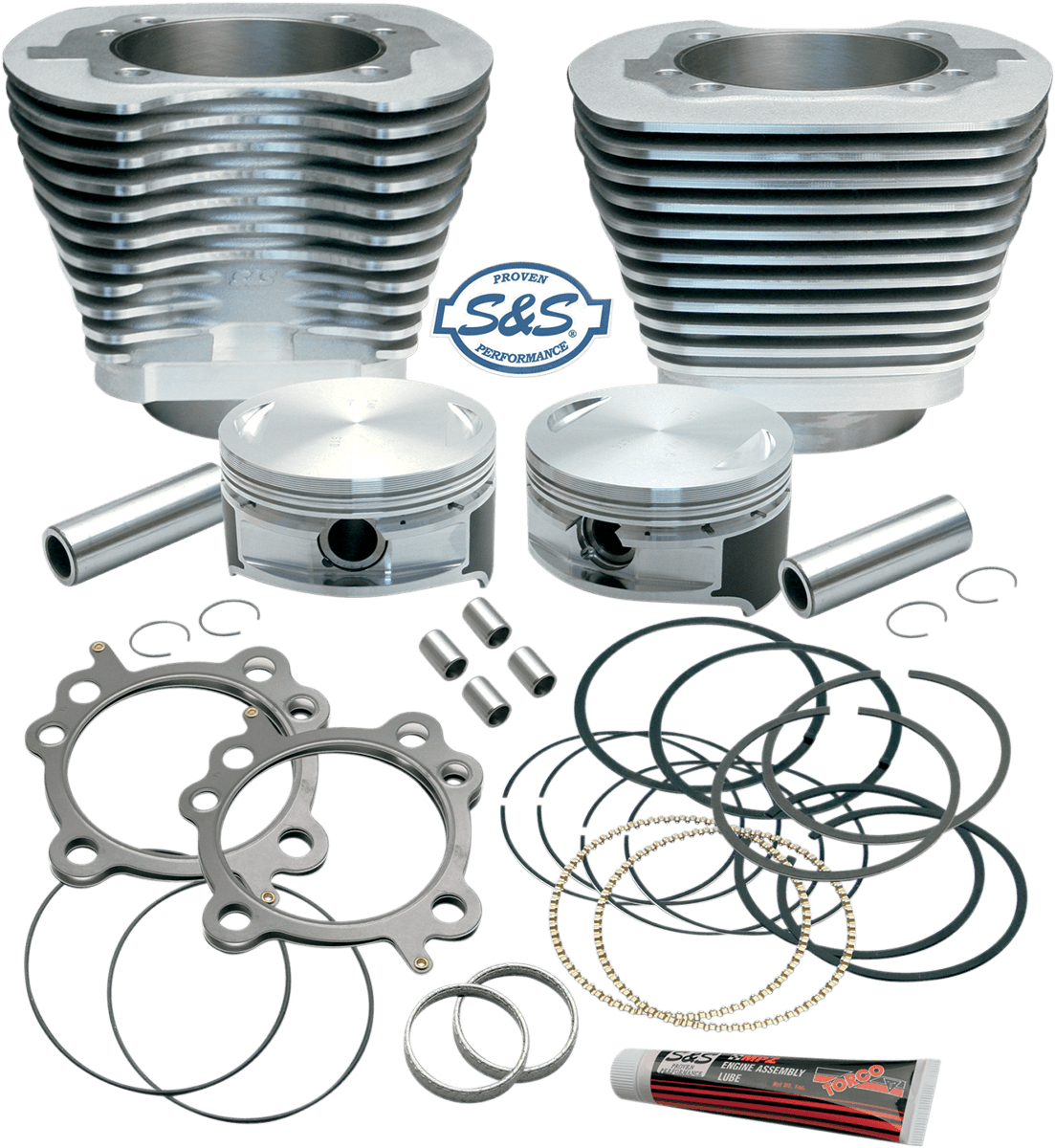 S&S CYCLE 0931-0431 Cylinder & Piston Replacement for S&S 106" Stroker Kit - Silver