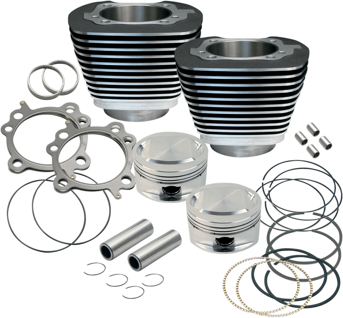 S&S CYCLE 0931-0432 95" Big Bore Cylinder Kit - Wrinkle Black - Twin Cam