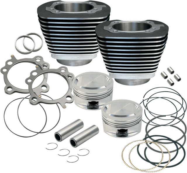 S&S CYCLE 0931-0432 95" Big Bore Cylinder Kit - Wrinkle Black - Twin Cam