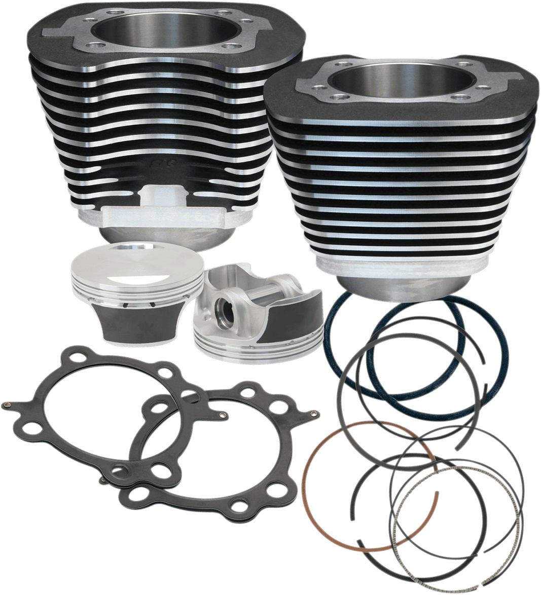 S&S CYCLE 0931-0434 106" Big Bore Cylinder Kit - Wrinkle Black - Twin Cam