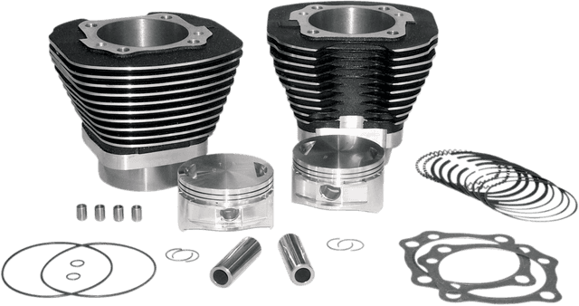 S&S CYCLE 0931-0436 97" Big Bore Cylinder Kit - Wrinkle Black - Twin Cam — image 2 of 2