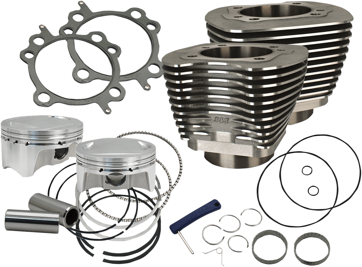 S&S CYCLE 0931-0536 98" Big Bore Cylinder Kit - Wrinkle Black - Twin Cam