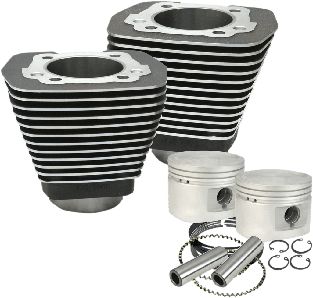 S&S CYCLE 0931-0738 Cylinder & Piston Kit - 80" - Evolution Big Twin - Wrinkle Black