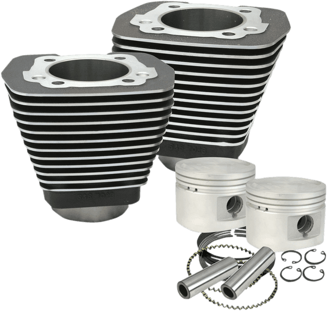 S&S CYCLE 0931-0738 Cylinder & Piston Kit - 80" - Evolution Big Twin - Wrinkle Black