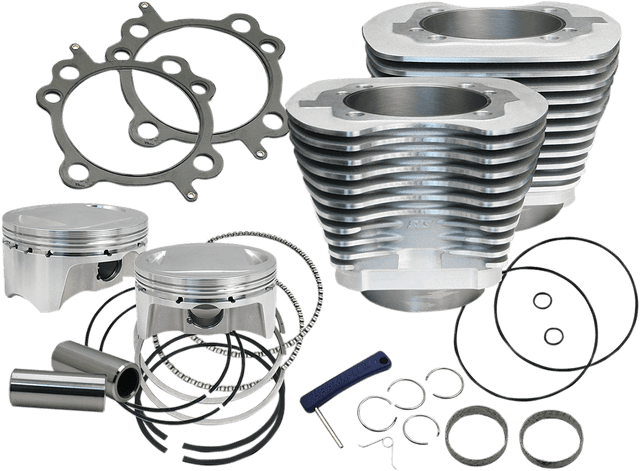 S&S CYCLE 0931-0739 4" Big Bore Bolt-In Sidewinder® Cylinder Kit - 100" - Silver