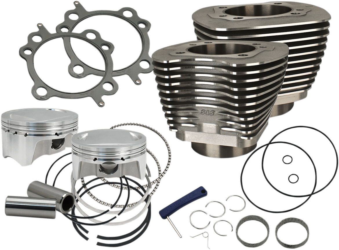 S&S CYCLE 0931-0740 4" Big Bore Bolt-In Sidewinder® Cylinder Kit - 100" - Black