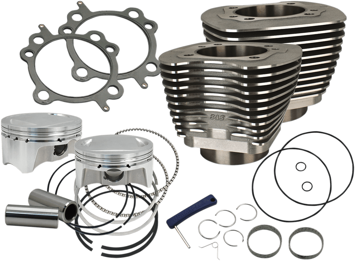 S&S CYCLE 0931-0742 4" Big Bore Bolt-In Sidewinder® Cylinder Kit - 110" - Black