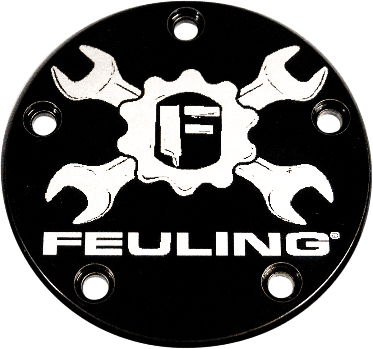 FEULING OIL PUMP CORP. 0940-1493 Point Cover - 5 Hole - Wrench - Black - Contrast Cut - Twin Cam
