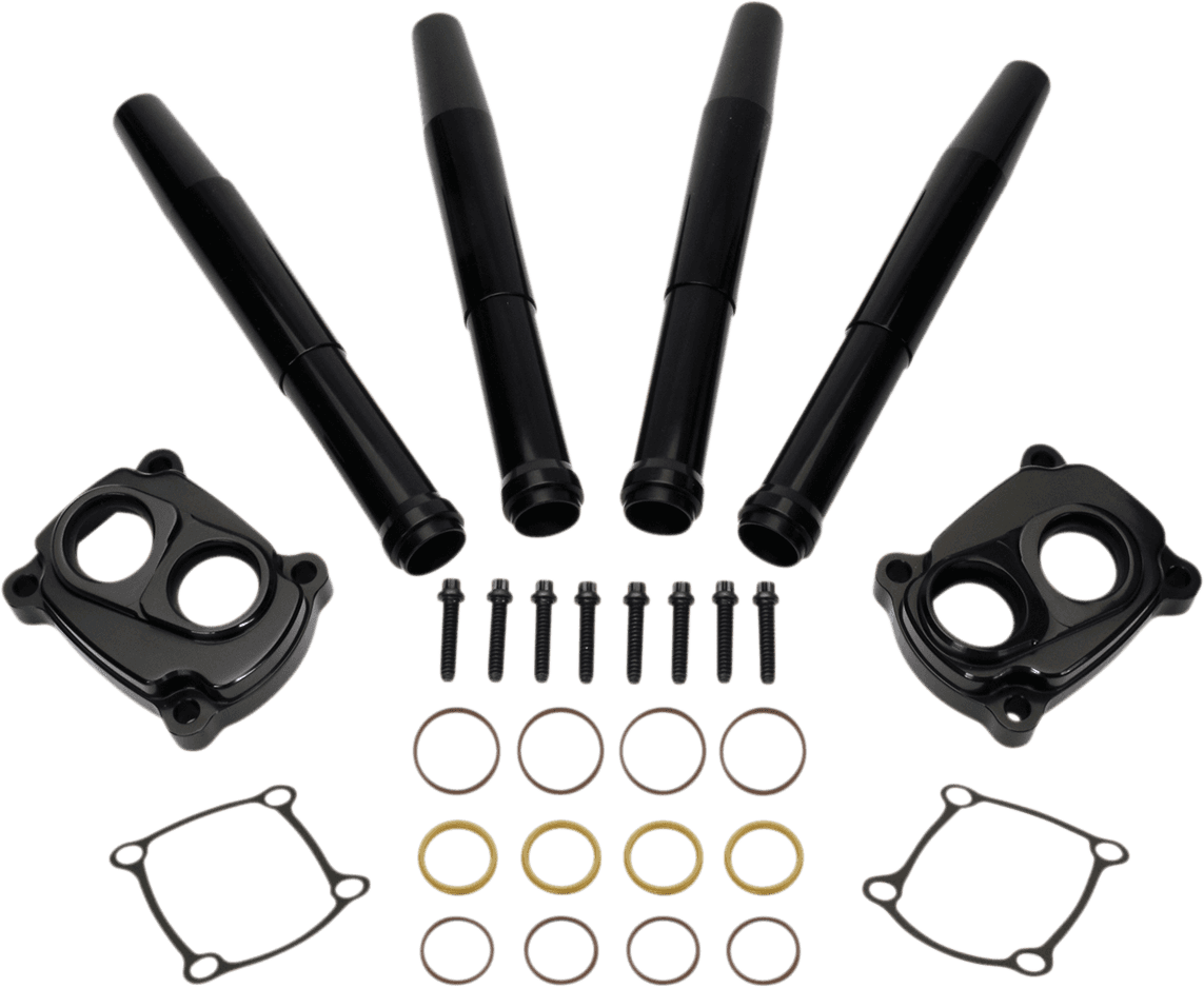 JIMS 0940-2012 Tappet Cover and Pushrod Kit - Black - M8