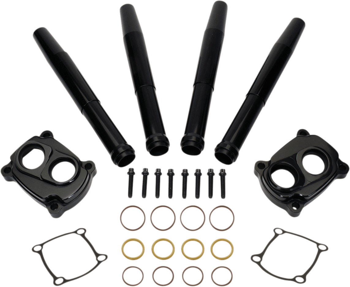 JIMS 0940-2012 Tappet Cover and Pushrod Kit - Black - M8