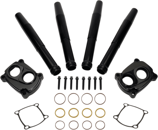 JIMS 0940-2012 Tappet Cover and Pushrod Kit - Black - M8