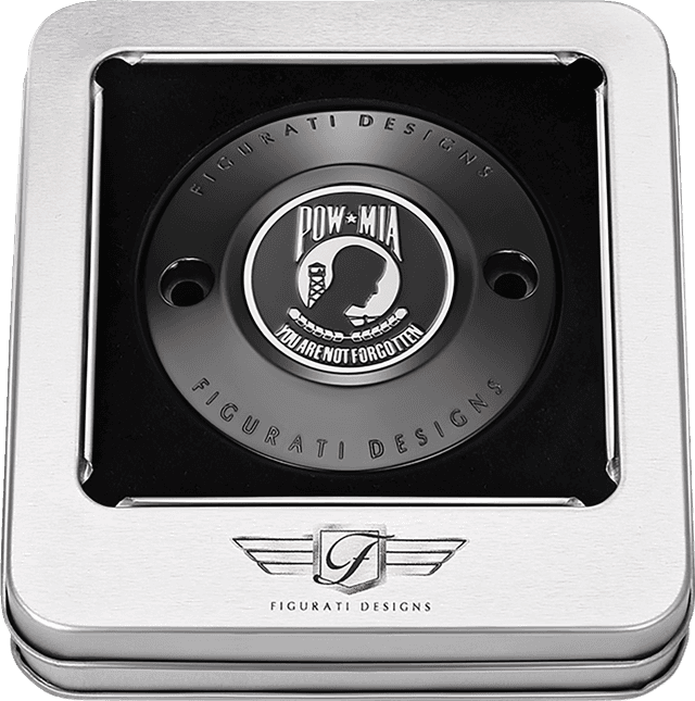 FIGURATI DESIGNS 0940-2075 Timing Cover - 2 Hole - POW MIA - Black — image 3 of 3