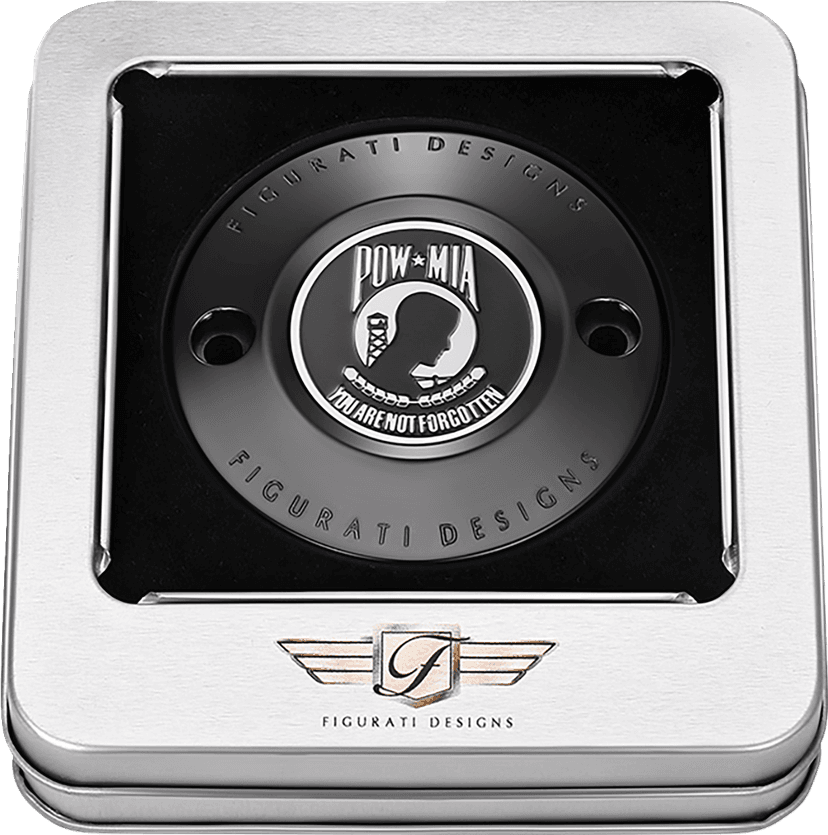 FIGURATI DESIGNS 0940-2075 Timing Cover - 2 Hole - POW MIA - Black — image 3 of 3