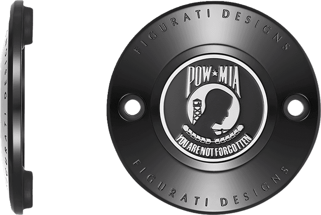 FIGURATI DESIGNS 0940-2075 Timing Cover - 2 Hole - POW MIA - Black — image 2 of 3